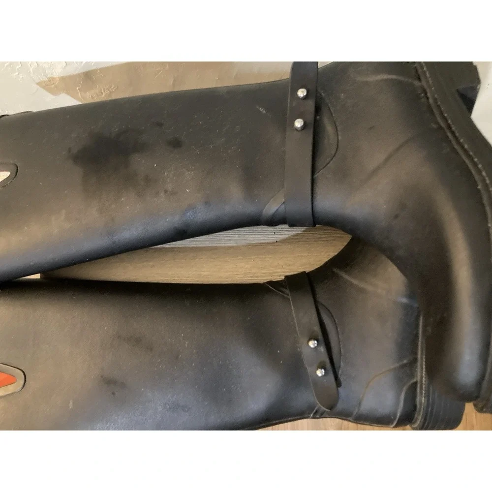 Rag and Bone Moto Tall Rain Boots Black Womens Size 38 Rubber